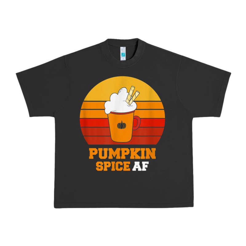 Pumpkin Spice Af Retro Vintage Background Happy Halloween Urban Heavy Tee by longCreatives | Teevron