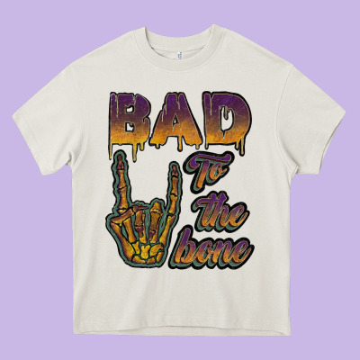 Bad To The Bone Heavy Core Tee Designed By Jahusdesignshop