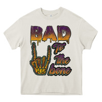 Cream bad to the bone Heavy Core Tee - JahusDesignShop