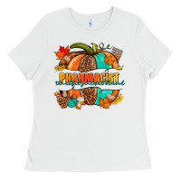 White Pharmacist pumpkin Ladies Tee - NancyCooperArtShop