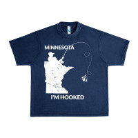 Navy MN Minnesota Fishing T Gift for Fishermen and Anglers Urban Heavy Tee - longCreatives