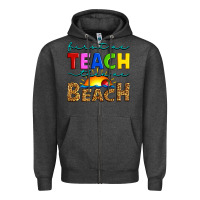 Charcoal Heather first we teach then we beach Zipper Hoodie - Artiststas