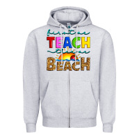 Heather Grey first we teach then we beach Zipper Hoodie - Artiststas
