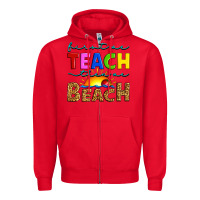 Red first we teach then we beach Zipper Hoodie - Artiststas