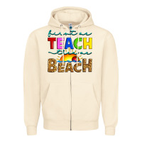 Sandshell first we teach then we beach Zipper Hoodie - Artiststas