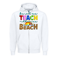 White first we teach then we beach Zipper Hoodie - Artiststas