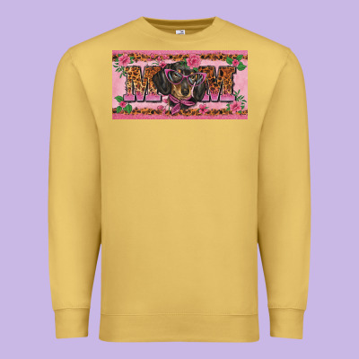 Danchshund Mom License Plate Template Premium Sweatshirt Designed By Barkaloodesign