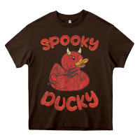 Chocolate Brown spooky devil rubber duck halloween Heavy Core Tee - longCreatives