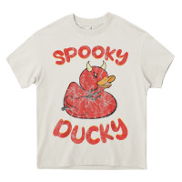 Cream spooky devil rubber duck halloween Heavy Core Tee - longCreatives