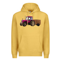 Antique Gold Pink Farm Tractor Premium Hoodie - RanaPortraitStore