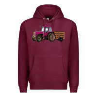 Pink Farm Tractor Premium Hoodie | Teevron