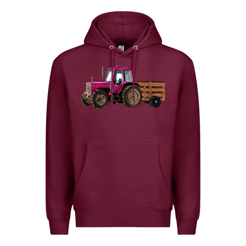 Pink Farm Tractor Premium Hoodie by RanaPortraitStore | Teevron