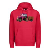 Cardinal Pink Farm Tractor Premium Hoodie - RanaPortraitStore