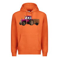 Carrot Pink Farm Tractor Premium Hoodie - RanaPortraitStore