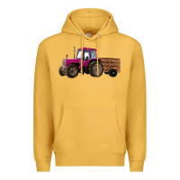 Mustard Pink Farm Tractor Premium Hoodie - RanaPortraitStore
