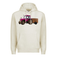 Oatmeal Heather Pink Farm Tractor Premium Hoodie - RanaPortraitStore