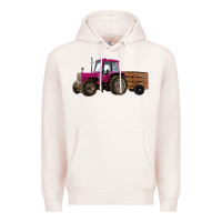 Pale Pink Pink Farm Tractor Premium Hoodie - RanaPortraitStore