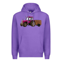 Purple Pink Farm Tractor Premium Hoodie - RanaPortraitStore