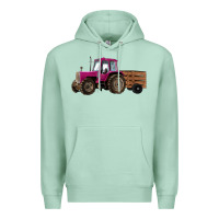 Seafoam Pink Farm Tractor Premium Hoodie - RanaPortraitStore