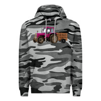 Slate Camo Pink Farm Tractor Premium Hoodie - RanaPortraitStore