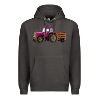 Smoke Pink Farm Tractor Premium Hoodie - RanaPortraitStore