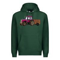Sports Green Pink Farm Tractor Premium Hoodie - RanaPortraitStore