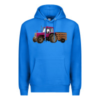 True Royal Pink Farm Tractor Premium Hoodie - RanaPortraitStore
