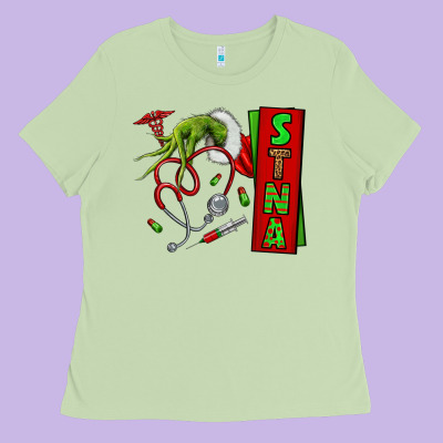 Christmas Character Ladies Tee Designed By Nancycooperartshop