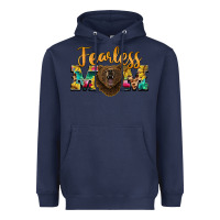 Navy fearless mom bear Heavyweight Hoodie - BarkalooDesign