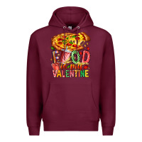 Burgundy Food Is My Valentine Premium Hoodie - CowhideDigitalArt