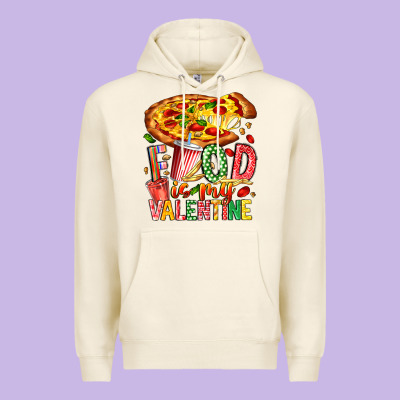 Food Is My Valentine Premium Hoodie Designed By Cowhidedigitalart