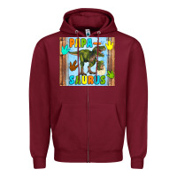 Burgundy papa saurus Zipper Hoodie - Artiststas