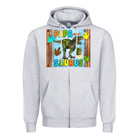 Heather Grey papa saurus Zipper Hoodie - Artiststas