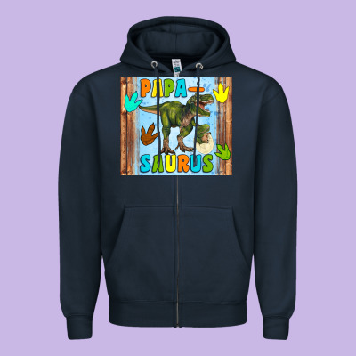 Papa Saurus Zipper Hoodie Designed By Artiststas