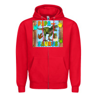 Red papa saurus Zipper Hoodie - Artiststas