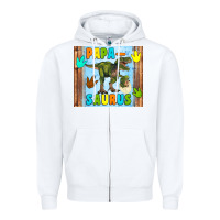 White papa saurus Zipper Hoodie - Artiststas