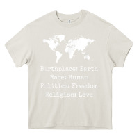 Cream birthplace earth race human politics freedom religion love t shirt Heavy Core Tee - longCreatives