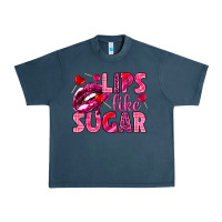 Midnight Navy Lips like sugar Valentine's Day Urban Heavy Tee - HowdyJamesFarm