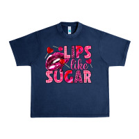 Navy Lips like sugar Valentine's Day Urban Heavy Tee - HowdyJamesFarm