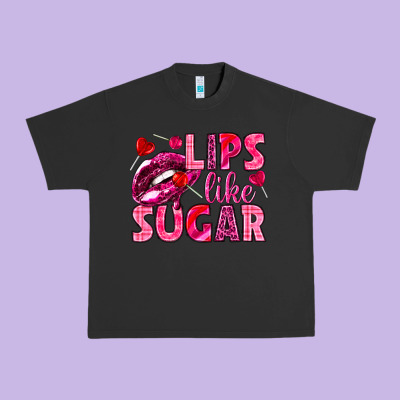 Lips Like Sugar Valentine's Day Urban Heavy Tee Designed By Howdyjamesfarm