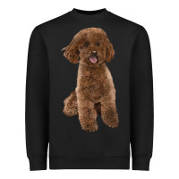 Black Poodles Dog lllustrations Heavyweight Sweatshirt - LillyAllenDesigns