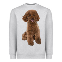Heather Grey Poodles Dog lllustrations Heavyweight Sweatshirt - LillyAllenDesigns
