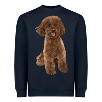 Navy Poodles Dog lllustrations Heavyweight Sweatshirt - LillyAllenDesigns