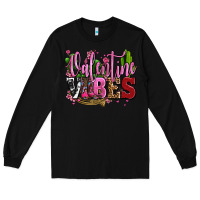 Black valentine vibes with cowgirl boots olivia Long Sleeve Tee - OliviaCreatesArt