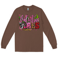 Chestnut valentine vibes with cowgirl boots olivia Long Sleeve Tee - OliviaCreatesArt