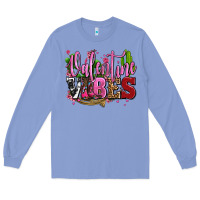 Colony Blue valentine vibes with cowgirl boots olivia Long Sleeve Tee - OliviaCreatesArt