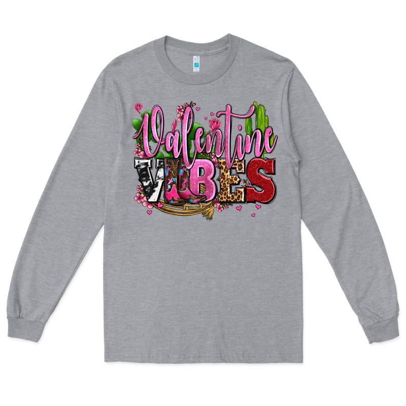 Valentine Vibes With Cowgirl Boots Olivia Long Sleeve Tee by OliviaCreatesArt | Teevron