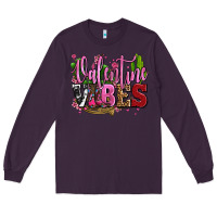 Plum valentine vibes with cowgirl boots olivia Long Sleeve Tee - OliviaCreatesArt