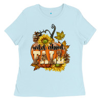 Baby Blue Wild About Fall Ladies Tee - texasbilliewilder