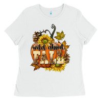 White Wild About Fall Ladies Tee - texasbilliewilder